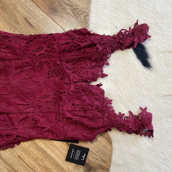 Lulus Uno Dos Lace Burgundy Bodycon Dress - Picture 4 of 10